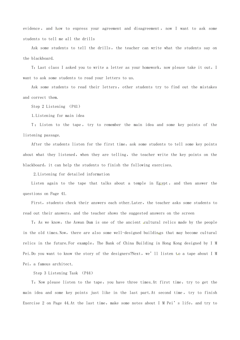 2014年高中英语 Unit 1 Cultural relics Period 5 Listening同步教学备课教案 新人教版必修2_第2页