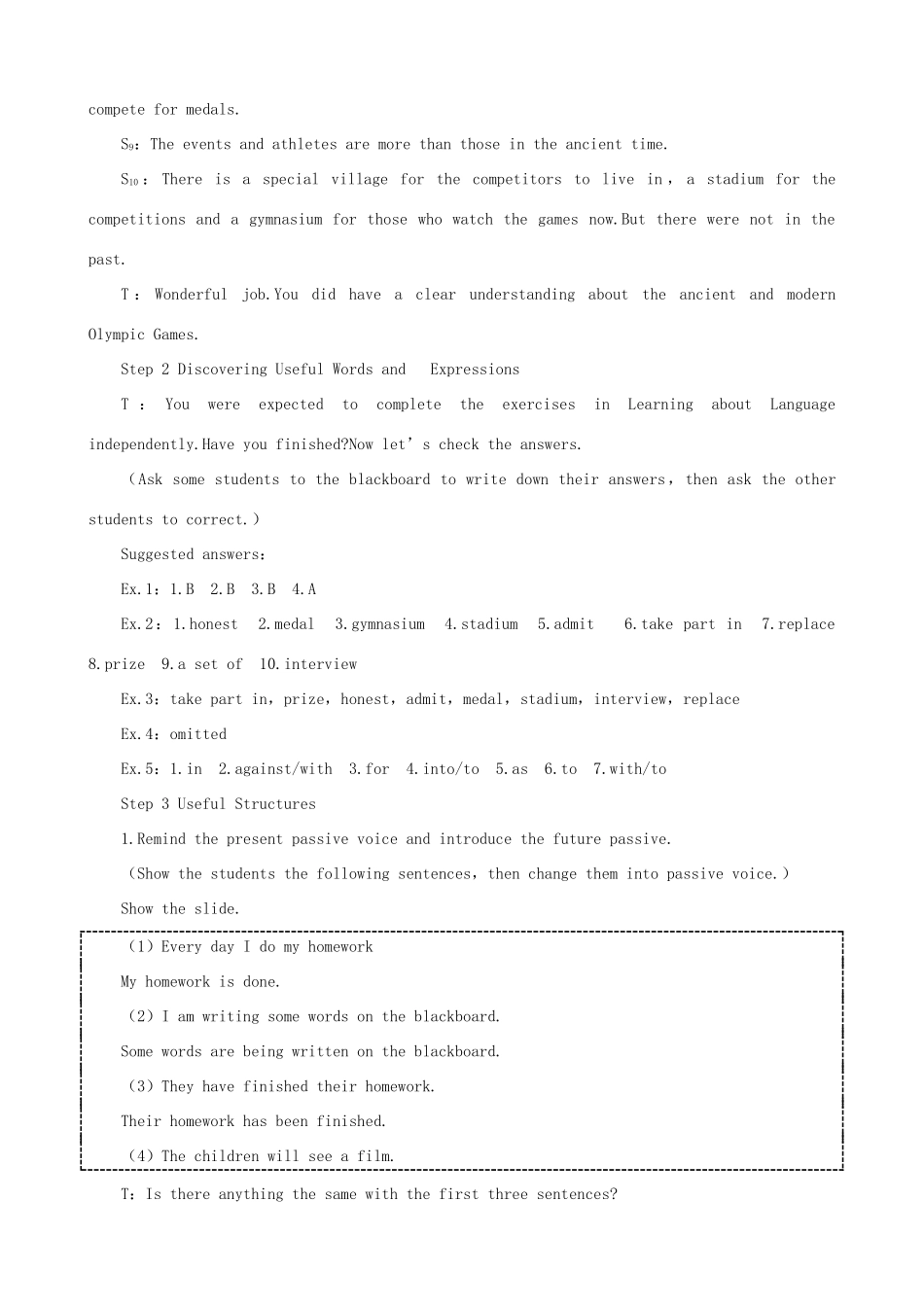 2014年高中英语 Unit 2 The Olympic Games Period 2 Learning about Language同步教学备课教案 新人教版必修2_第3页