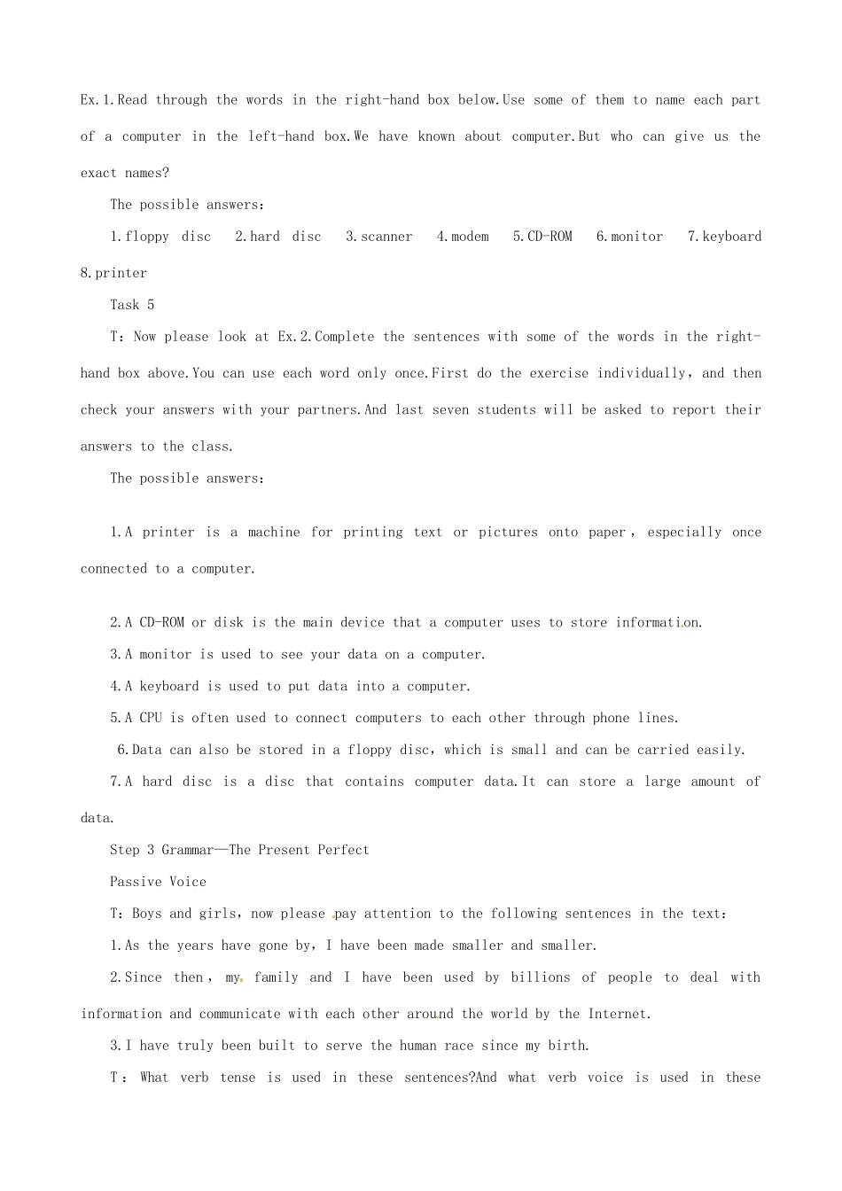 2014年高中英语 Unit 3 Computers Period 2 Learning about Language同步教学备课教案 新人教版必修2_第3页