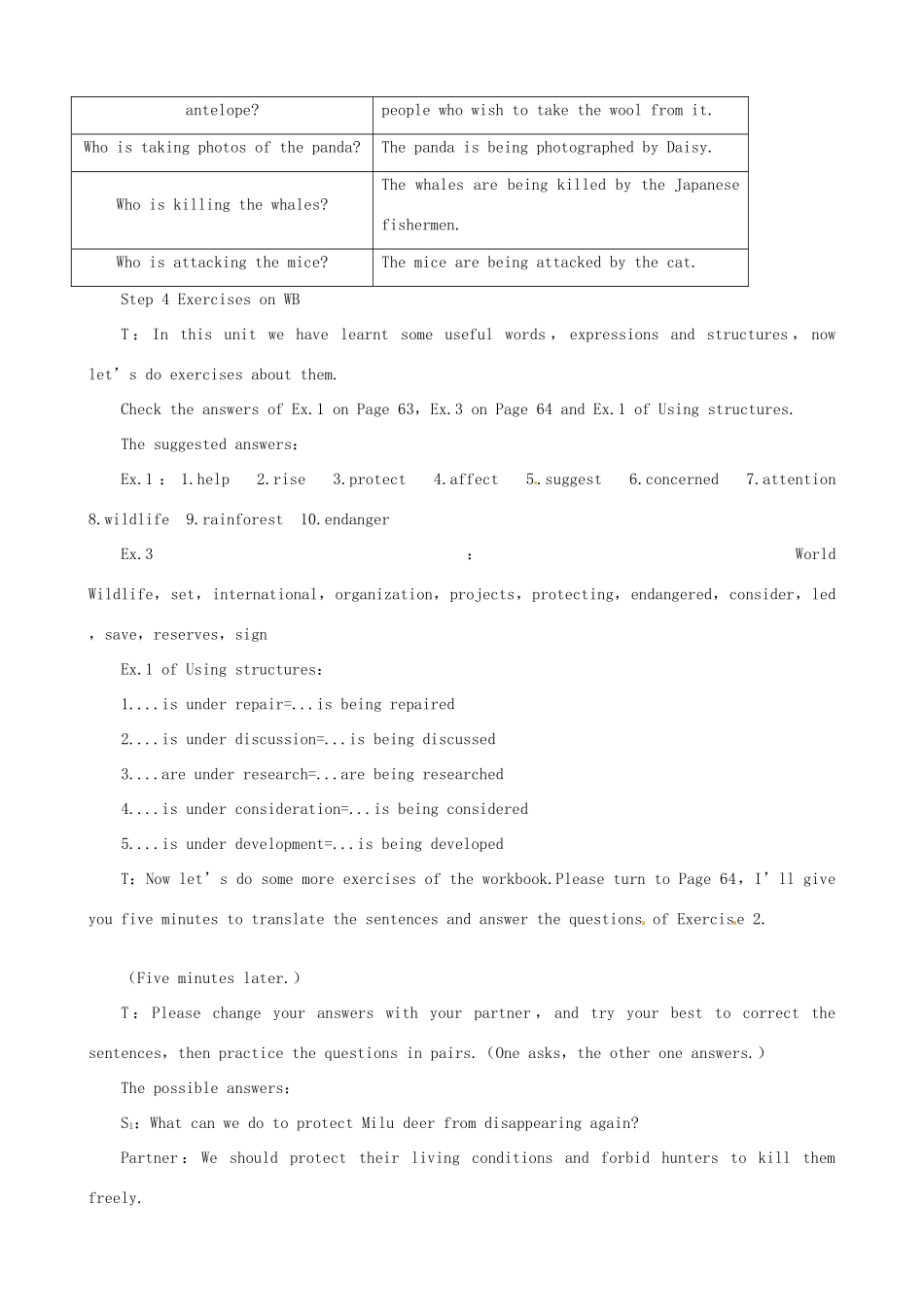 2014年高中英语 Unit 4 Wildlife protection Period 2 Learning about Language同步教学备课教案 新人教版必修2_第3页