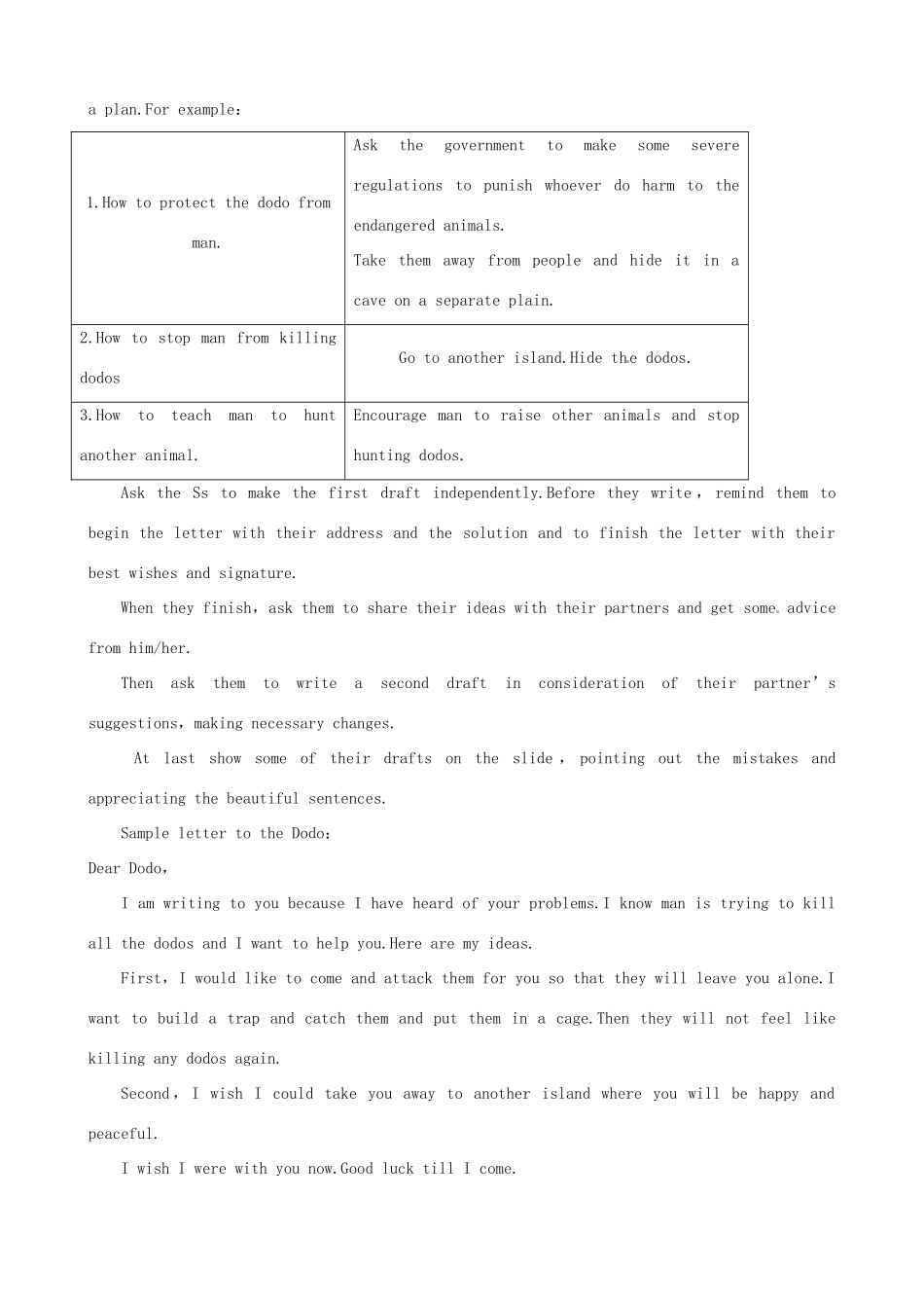 2014年高中英语 Unit 4 Wildlife protection Period 5 Speaking and Writing同步教学备课教案 新人教版必修2_第3页