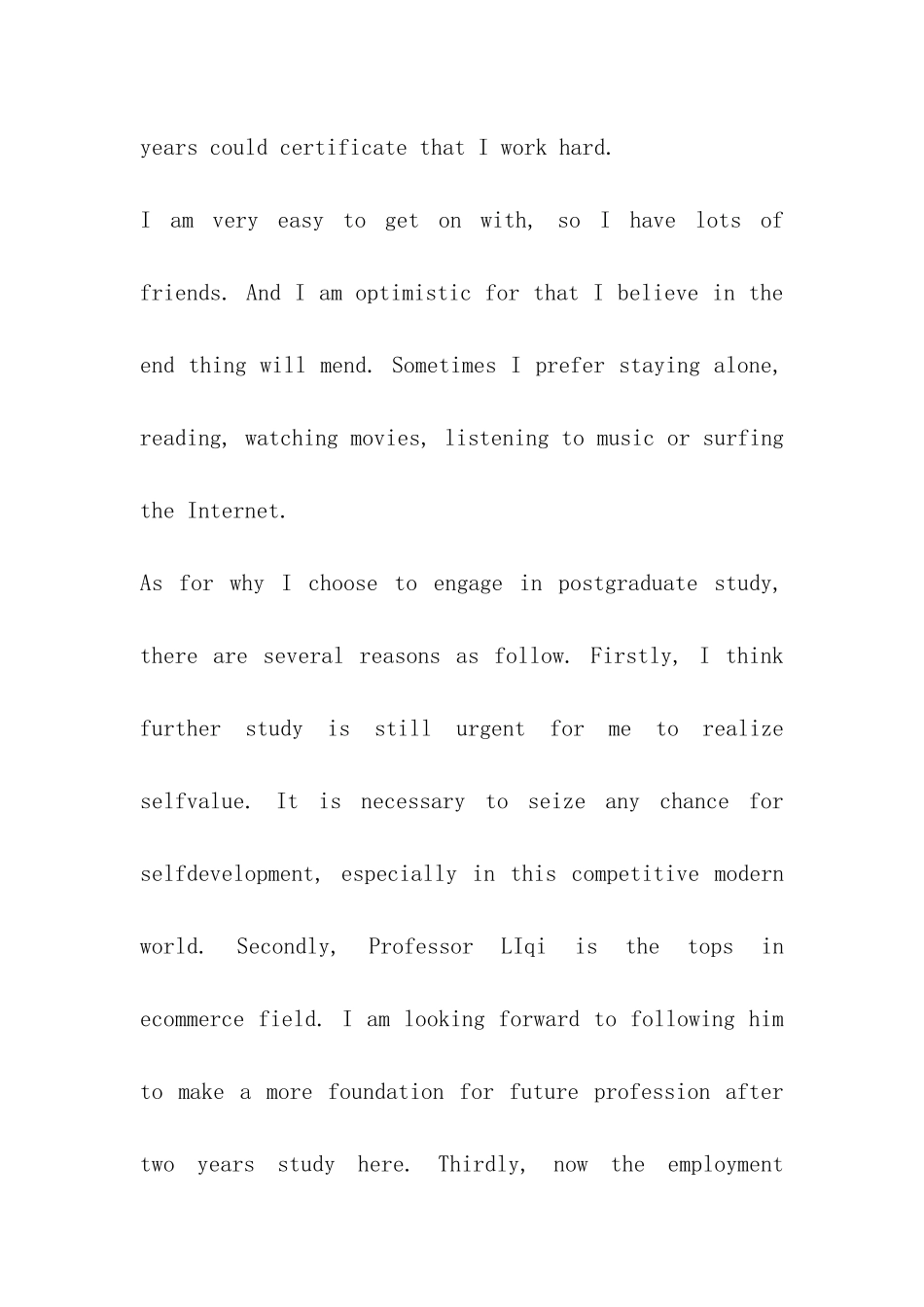 考研面试英文自我鉴定_第2页