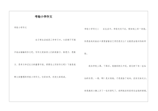 考验小学作文