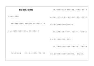 职业规划计划实施