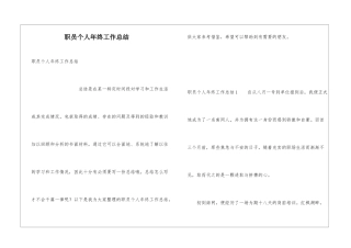 职员个人年终工作总结