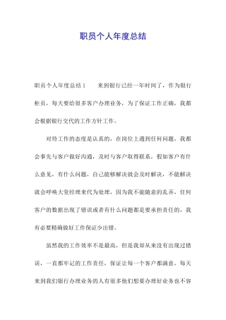 职员个人年度总结