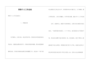 职称个人工作总结