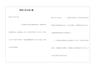 职责工作计划3篇
