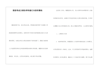 联招考试大纲各学科修订内容有哪些