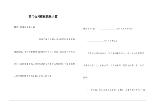聘用合同模板锦集六篇