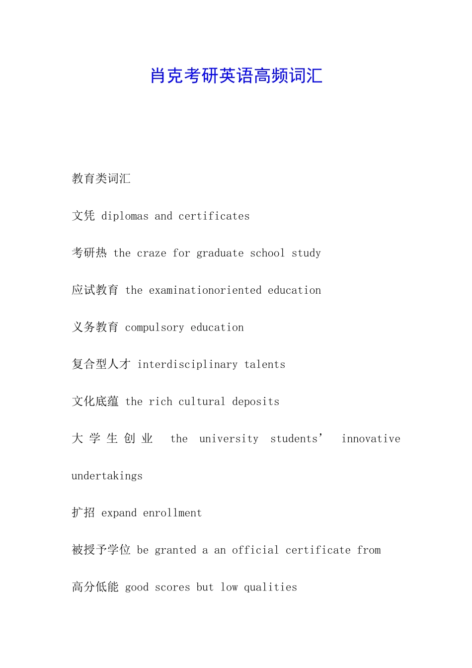 肖克考研英语高频词汇_第1页