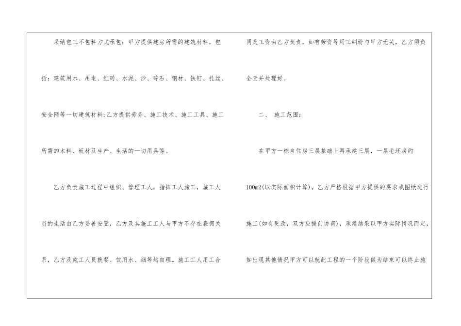 自建房承包合同(15篇)_第2页