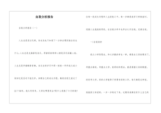 自我分析报告