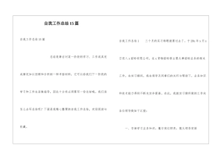 自我工作总结15篇