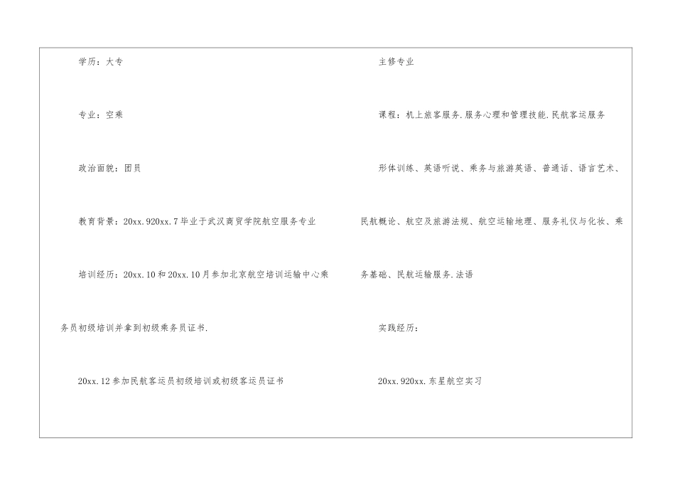 航空公司招飞的面试简历该怎么写_第2页