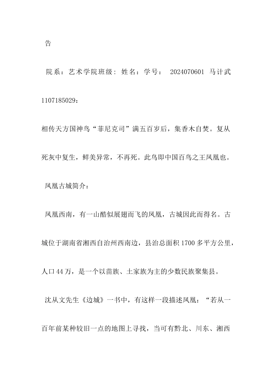 艺术生凤凰考察报告_第2页