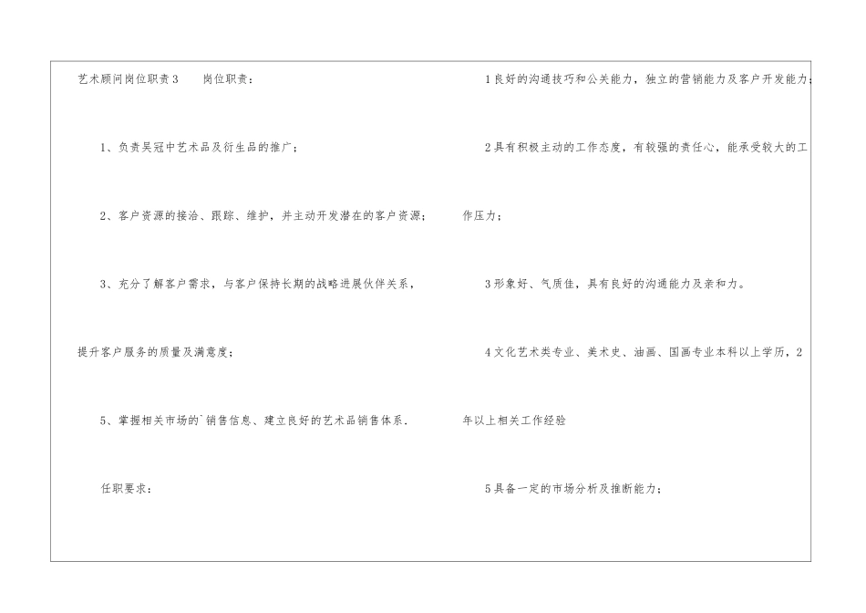 艺术顾问岗位职责_第3页