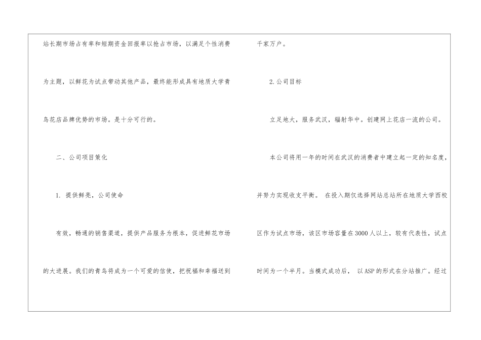 花店实用创业计划书_第2页