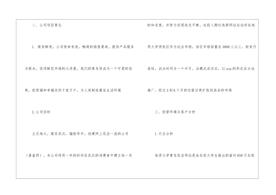 花店创业的计划书_第2页