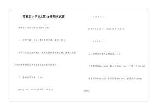 苏教版小学语文第11册期末试题-