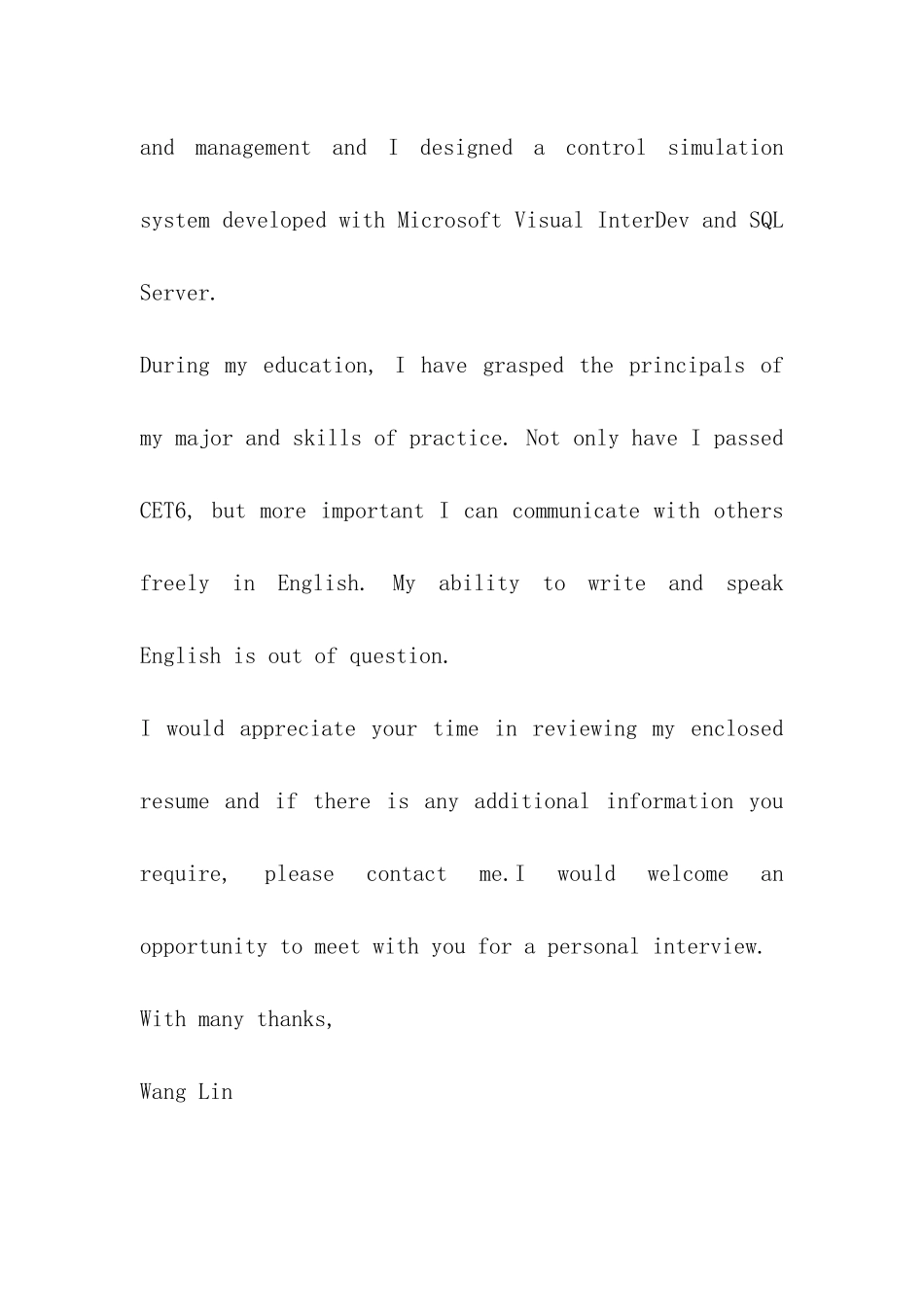 英文相关求职信_第2页