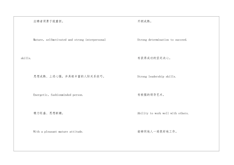 英文简历中自我介绍常用词汇_第3页