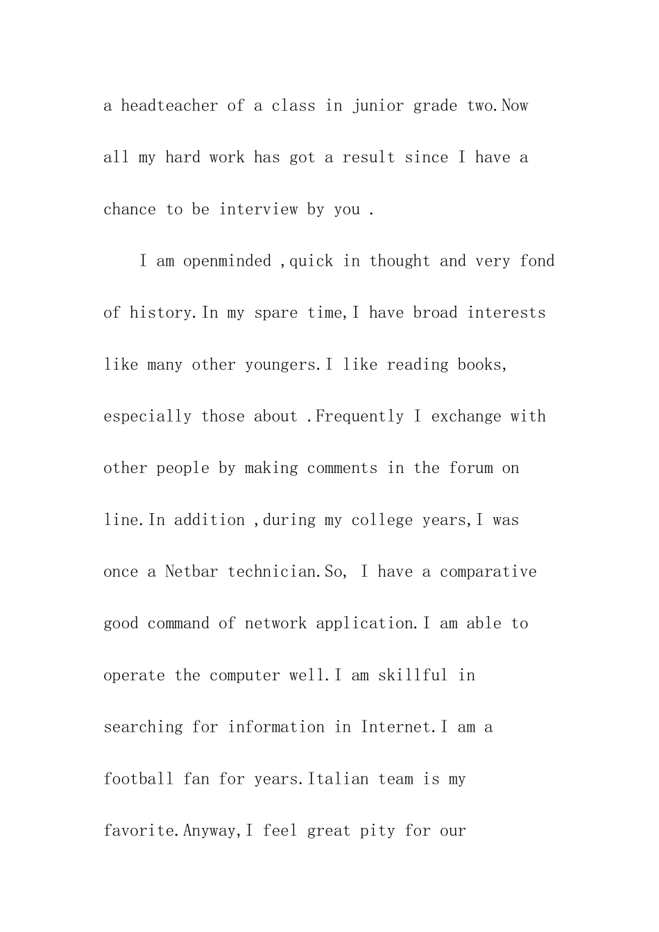 英文面试自我介绍大全_第3页