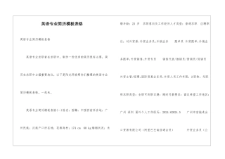 英语专业简历模板表格