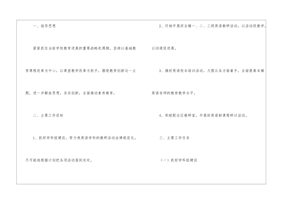 英语教研组工作计划(精选6篇)_第2页