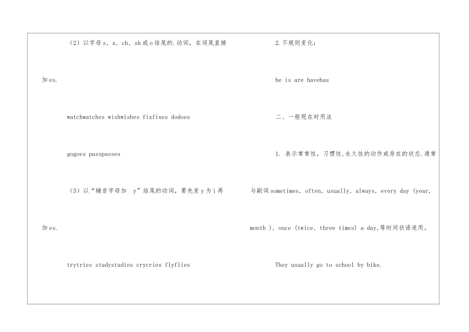 英语现在一般时态的知识总结_第2页