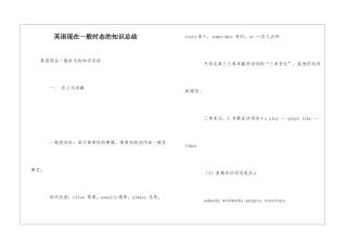 英语现在一般时态的知识总结