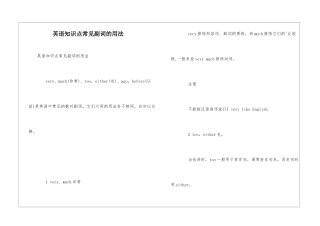 英语知识点常见副词的用法