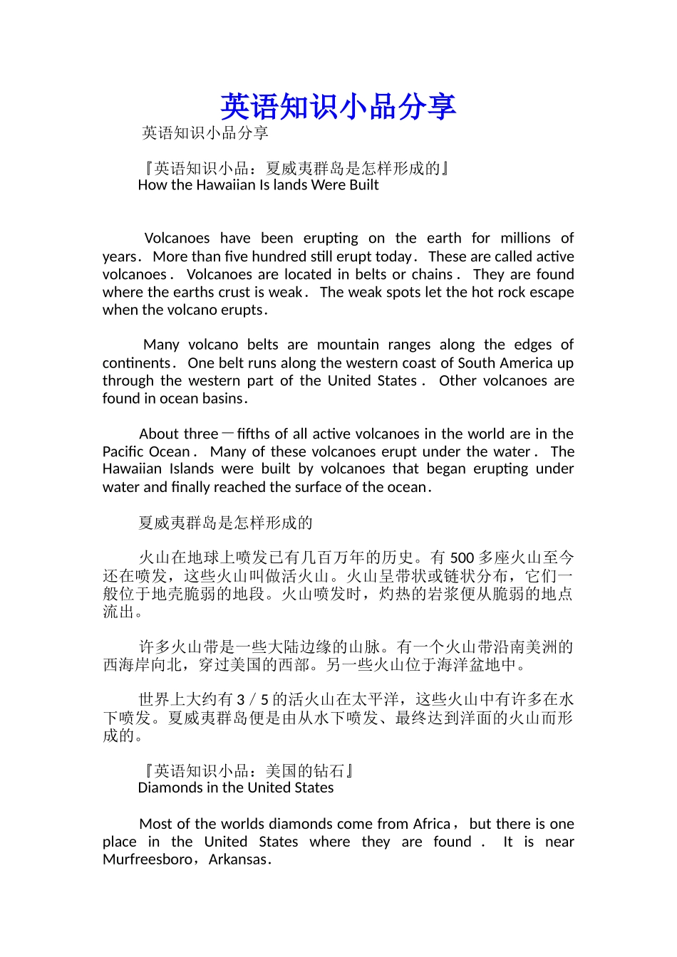 英语知识小品分享_第1页