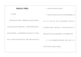 药品安全工作意见
