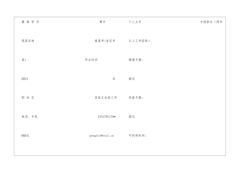 营业员个人简历_第2页