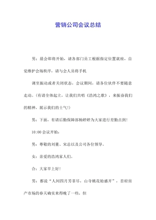 营销公司会议总结