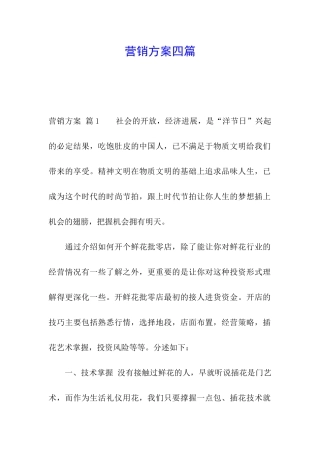 营销方案四篇