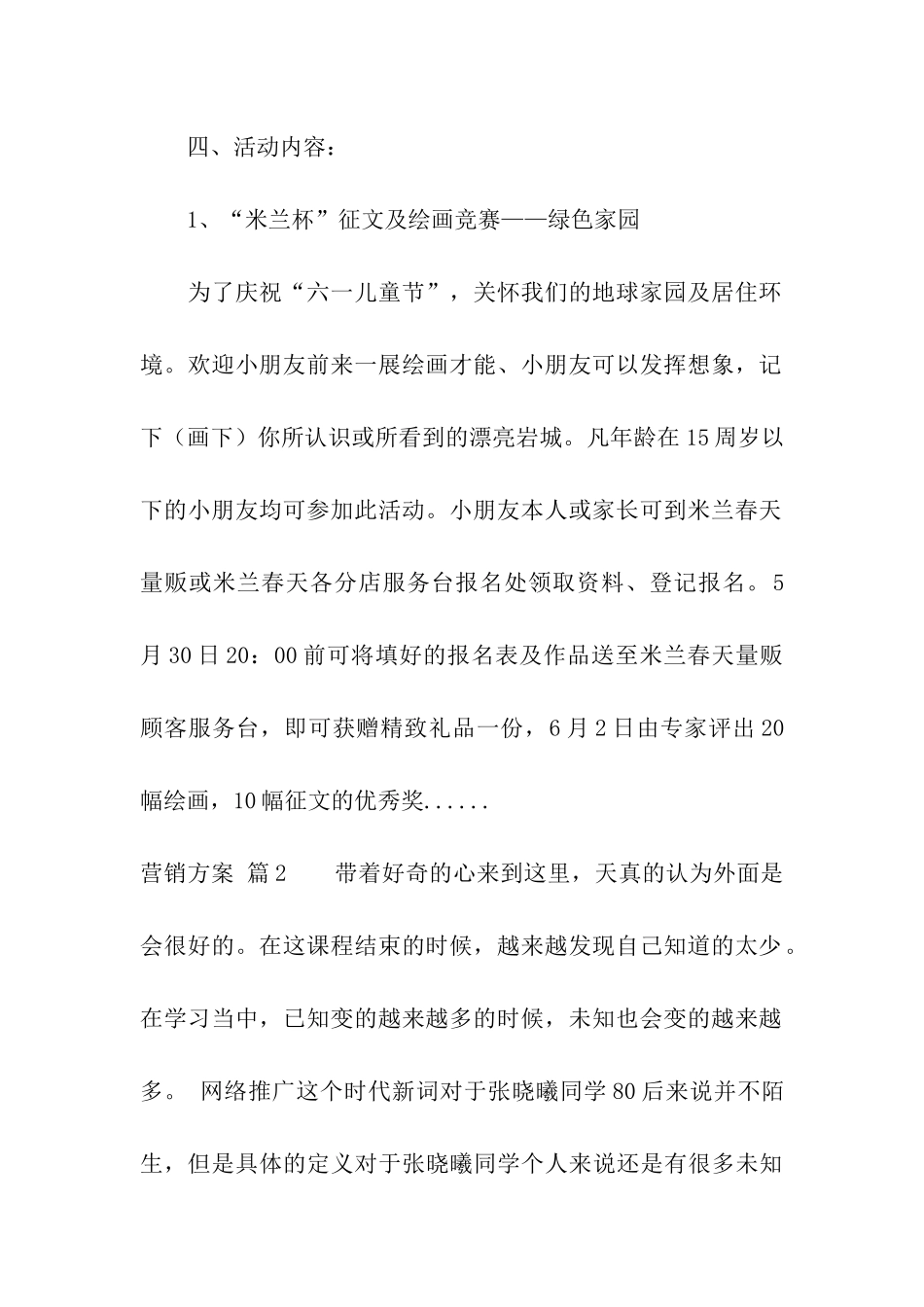 营销方案模板7篇_第2页