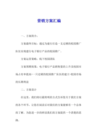 营销方案汇编