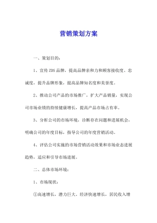 营销策划方案