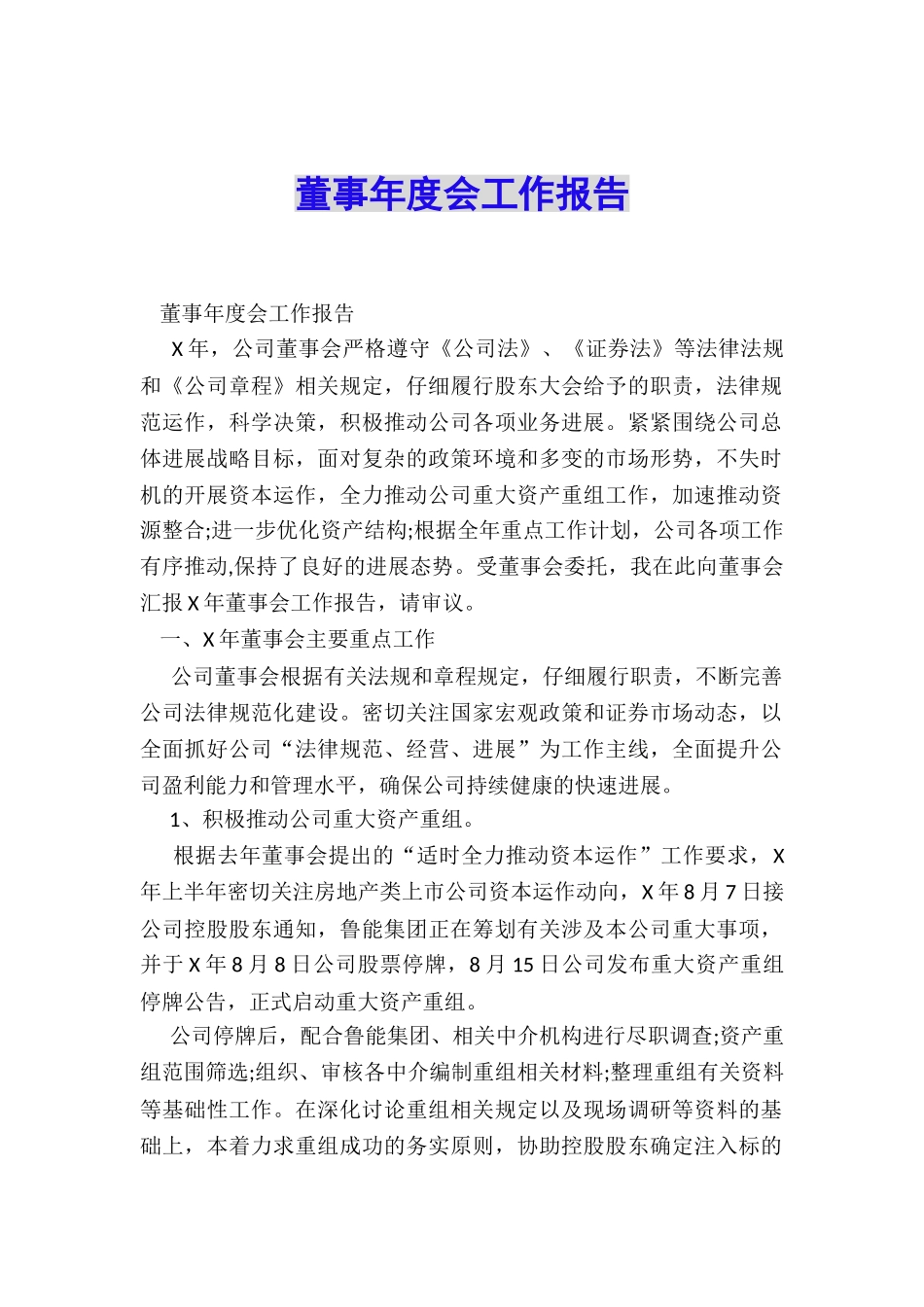 董事年度会工作报告_第1页