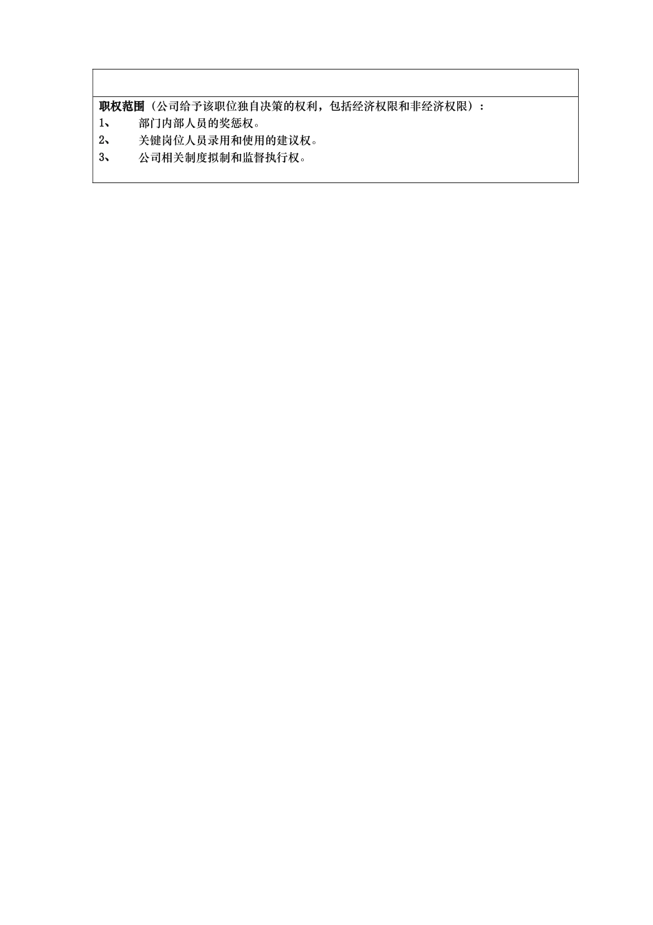 行政人事经理职位说明书_第3页