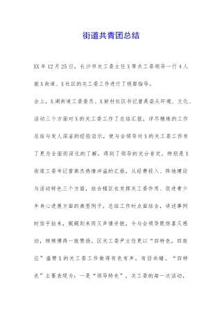 街道共青团总结-