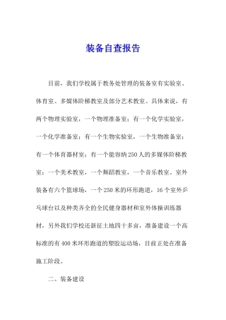 装备自查报告