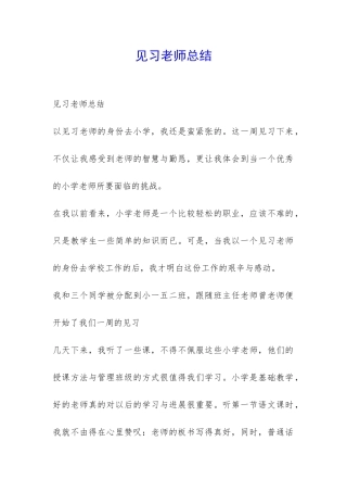 见习老师总结-