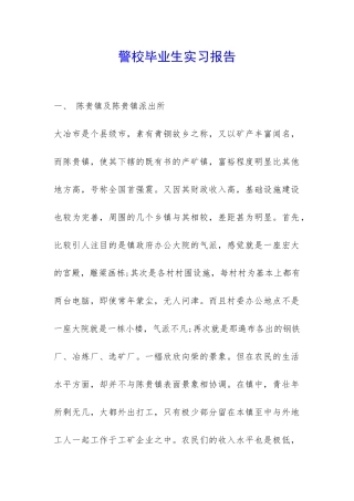 警校毕业生实习报告-
