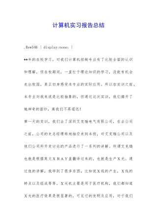 计算机实习报告总结-