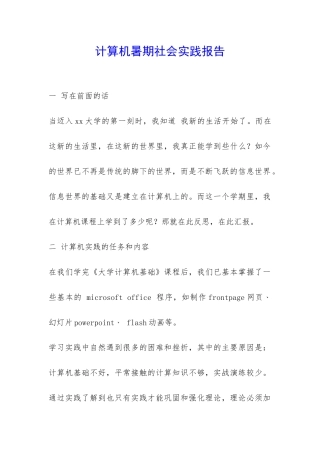 计算机暑期社会实践报告-