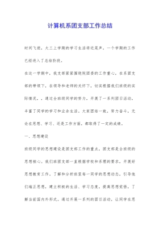 计算机系团支部工作总结-