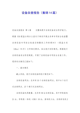 设备自查报告